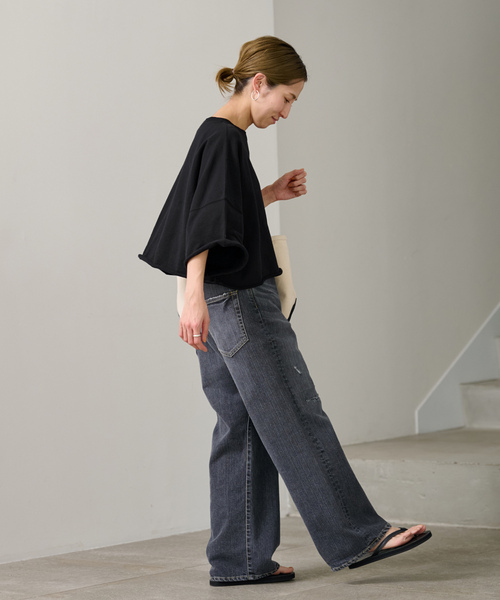 FRAMeWORK（フレームワーク） スウェットカットソー FREE ブラック