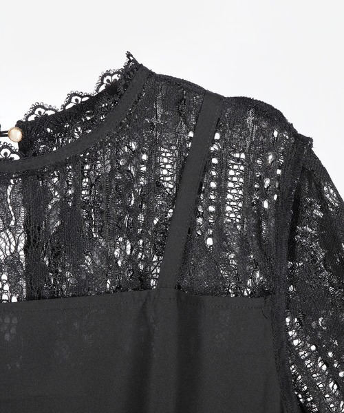 「DRESS PLUS」 半袖ワンピース X-LARGE ブラック レディース_画像8