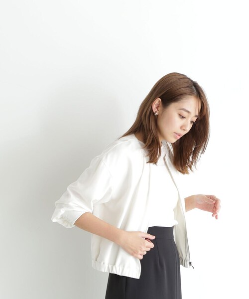 「NATURAL BEAUTY BASIC」 ブルゾン MEDIUM オフホワイト レディース_画像9