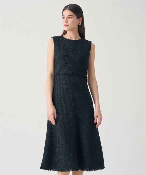 FOXEY ツイードノースリーブワンピース FOXEY - 美品 FOXEY フォクシー Dress Tweed ノースリーブ ツイード