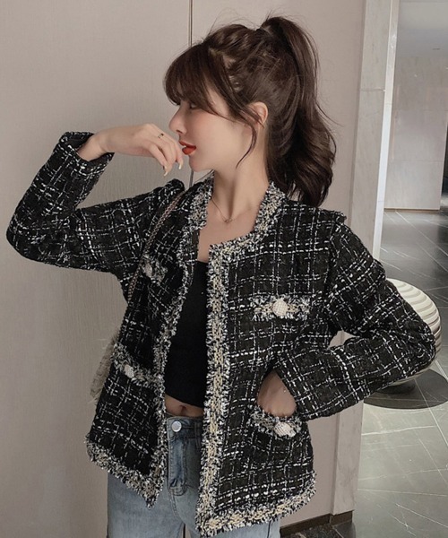 「Miniministore」 ノーカラージャケット X-LARGE ホワイト レディース_画像3