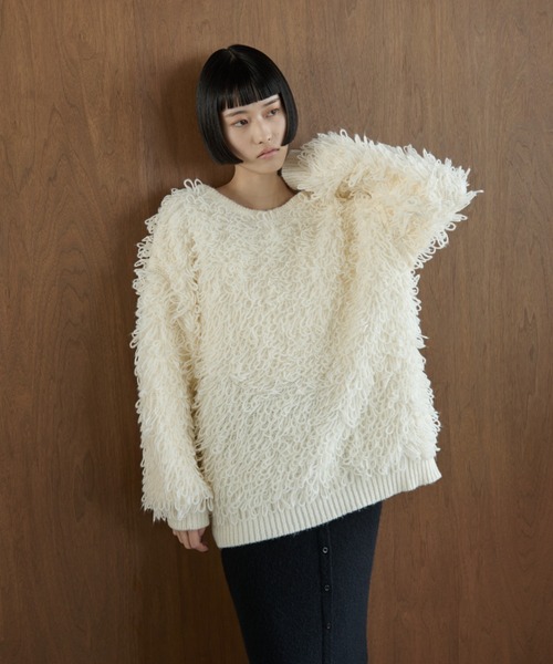 「AIC.」 長袖ニット FREE アイボリー レディース_画像4