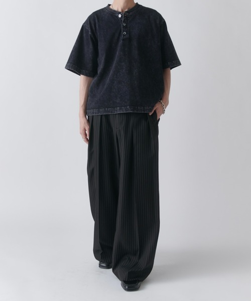 Lui's（ルイス） ワイドパンツ スラックス 「Neucon」PINSTRIPE 2TUCK