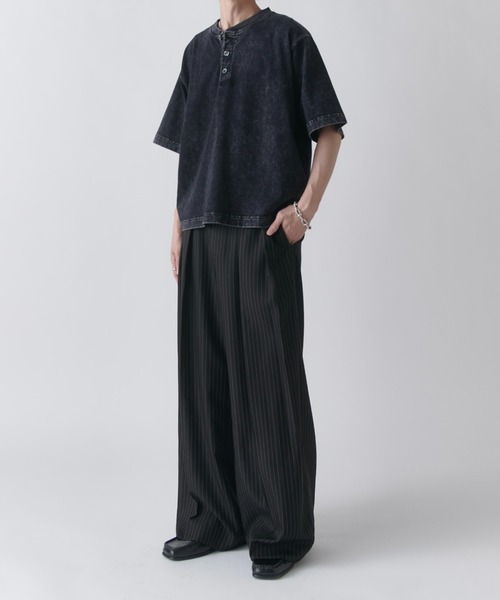 Lui's（ルイス） ワイドパンツ スラックス 「Neucon」PINSTRIPE 2TUCK