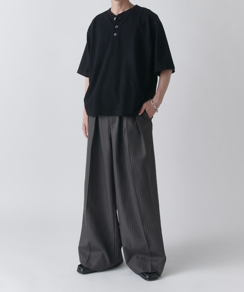 Lui's（ルイス） ワイドパンツ スラックス 「Neucon」PINSTRIPE 2TUCK