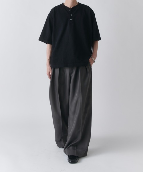 Lui's（ルイス） ワイドパンツ スラックス 「Neucon」PINSTRIPE 2TUCK