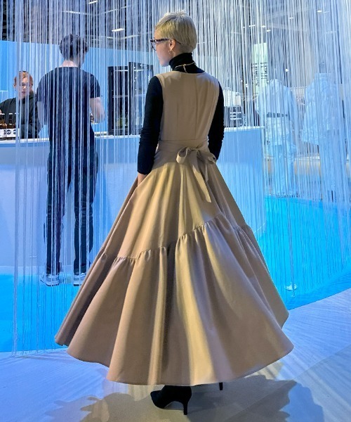 「JENNE」 ノースリーブワンピース SMALL ブラック レディースの画像