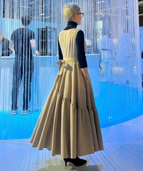 「JENNE」 ノースリーブワンピース SMALL ブラック レディースの画像