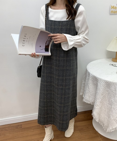 「ECLIN」 ノースリーブワンピース L ブラック レディース_画像8