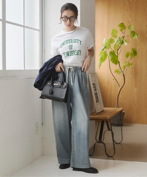 ANGIE ワイドパンツ ジーンズ デニム デニムパンツ 「丈が選べる
