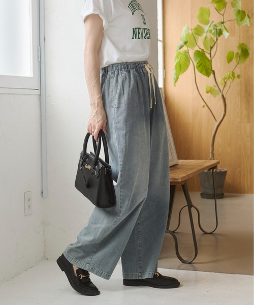 ANGIE ワイドパンツ ジーンズ デニム デニムパンツ 「丈が選べる