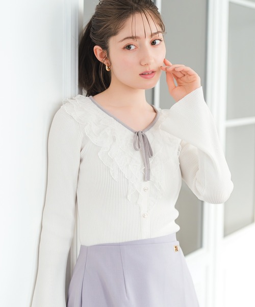 お花リボン  ニット  ミスJ 50%OFF】popping ribbon knit～ﾎﾟｯﾋﾟﾝｸﾞﾘﾎﾞﾝﾆｯﾄ | flower／フラワー