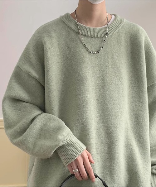 「BLANC FICELLE」 長袖ニット L ミント メンズ_画像3