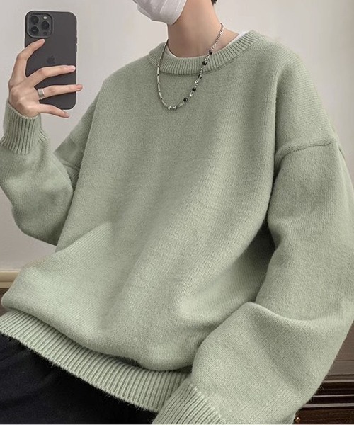 「BLANC FICELLE」 長袖ニット L ミント メンズ_画像4