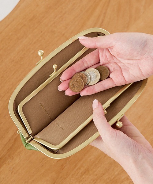 長財布 財布 zucchero ズッケロ レディース 本革 日本製 水玉 がま口 