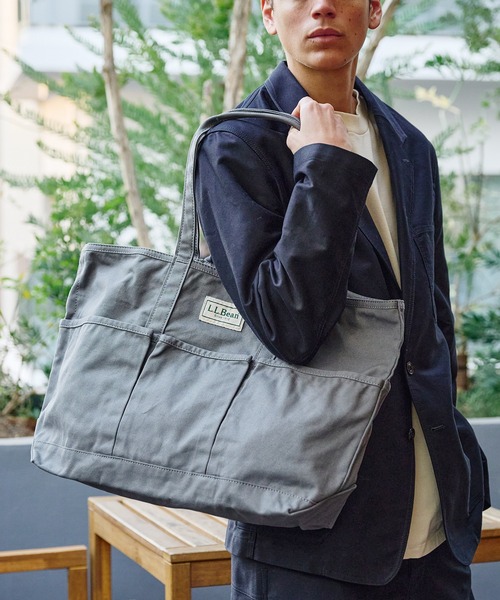 90s LL Bean エルエルビーン ガーデントート グレー カーキ：90s L.L.Bean エルエルビーン デニム ガーデニング トート