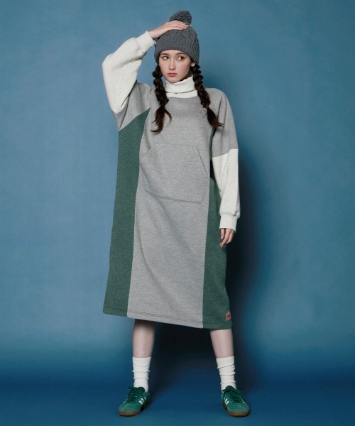 「KRIFF MAYER Lady's Collection」 長袖ワンピース MEDIUM オートミール レディース_画像5