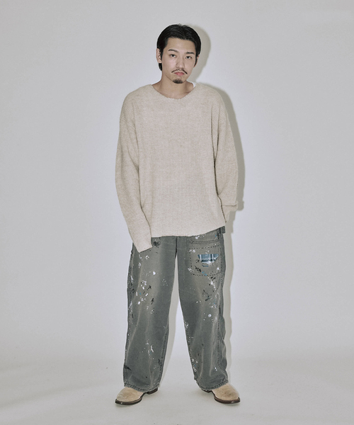 「JOURNAL STANDARD J.S HOMESTEAD」 長袖ニット MEDIUM アイボリー メンズ_画像7
