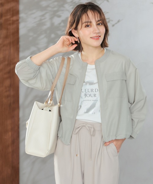 美品 ABCマート  シアーブルゾン XL liberty グレー GLACIER lusso（グラシアルッソ） ブルゾン アウター 8分袖シアー