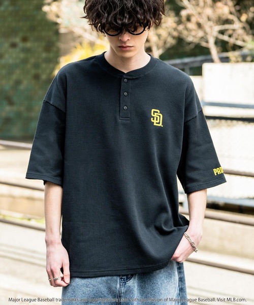 MLB ヘンリーネック tシャツ メジャーリーグベースボール オーバー