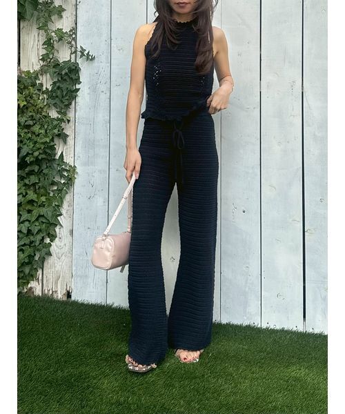 LILY BROWN（リリーブラウン） パンツ クロシェトリムニットパンツ