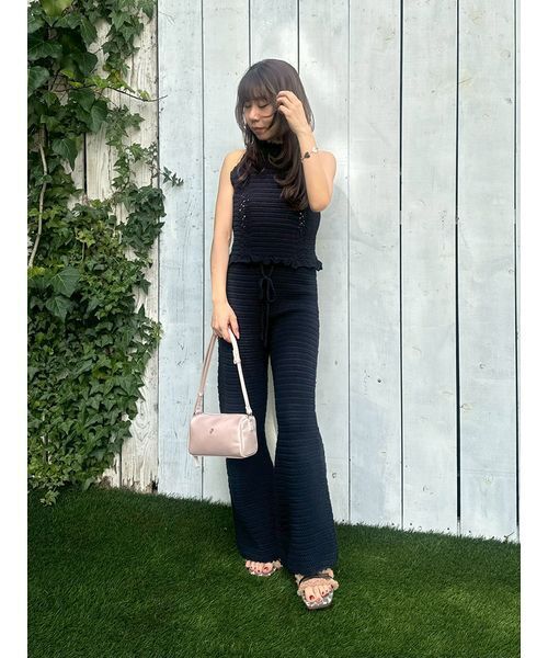 LILY BROWN（リリーブラウン） パンツ クロシェトリムニットパンツ