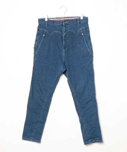 mercibeaucoup, サルエル　デニムパンツ ペインターパンツ　Lサイズ mercibeaucoup,（メルシーボークー） サルエルデニムパンツ 02 ブルー