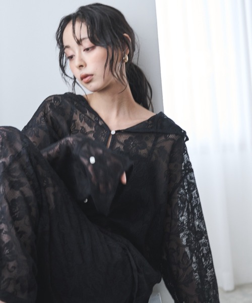 パーカー レースフーディーシャツ レディース : ZOZOTOWN Yahoo!店