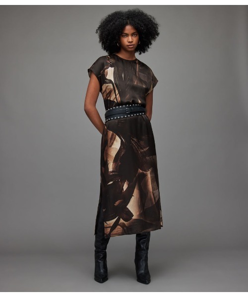 「ALLSAINTS」 半袖ワンピース 10 ブラック レディース_画像6