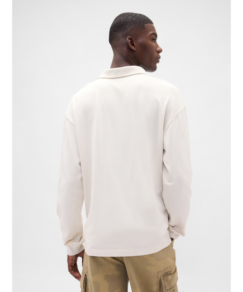 「GAP」 長袖ポロシャツ X-SMALL ベージュ メンズ_画像3