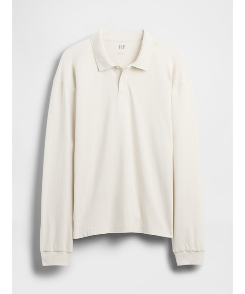 「GAP」 長袖ポロシャツ X-SMALL ベージュ メンズ_画像5