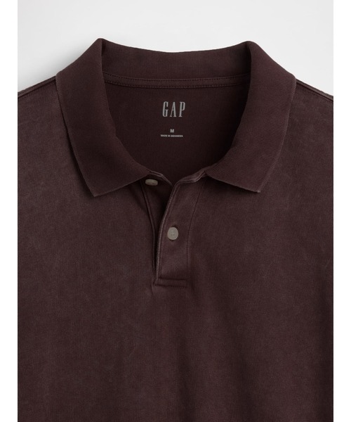 「GAP」 長袖ポロシャツ X-SMALL ベージュ メンズ_画像6