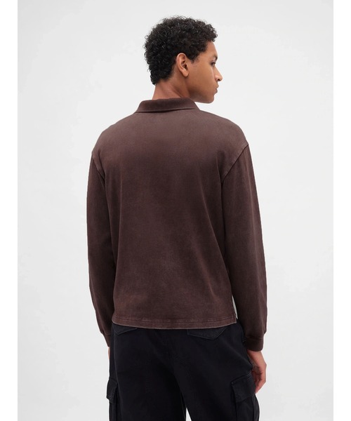 「GAP」 長袖ポロシャツ X-SMALL ベージュ メンズ_画像8
