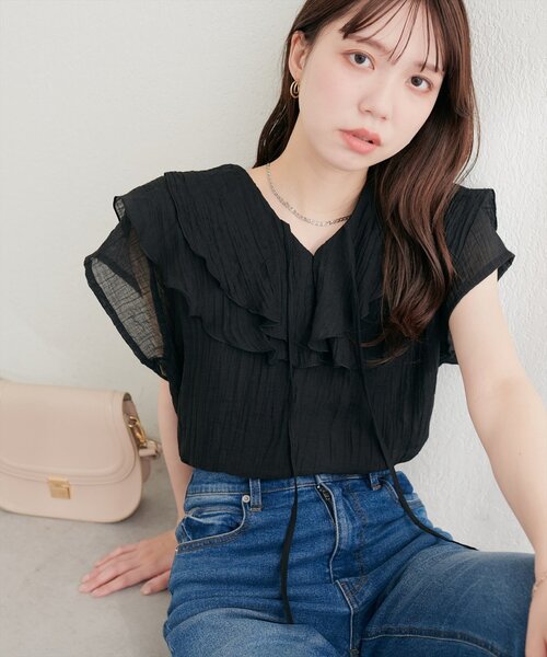 natural couture リネンシャツ ブラウス シャツ 半袖 シアーワッシャー