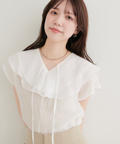 natural couture リネンシャツ ブラウス シャツ 半袖 シアーワッシャー