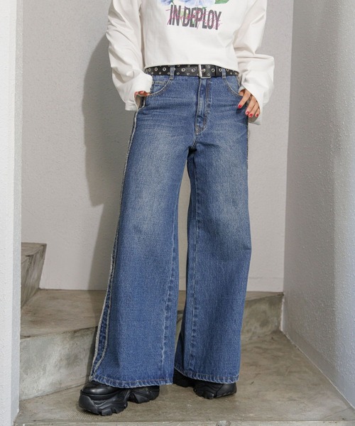 「PAGEBOY」 デニムパンツ MEDIUM ブルー レディース_画像5