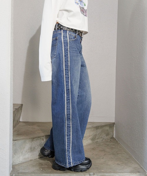 「PAGEBOY」 デニムパンツ MEDIUM ブルー レディース_画像7