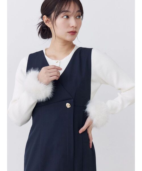 TONAL（トーナル） ワンピース ラップマーメイドジャンパースカート 