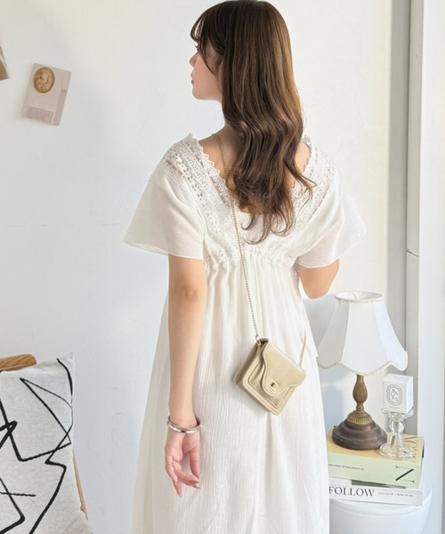 「mily bilet」 半袖ワンピース X-LARGE オフホワイト レディース_画像2