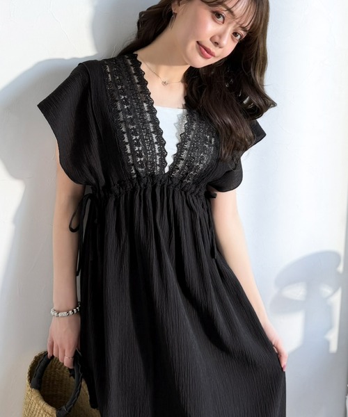 「mily bilet」 半袖ワンピース X-LARGE オフホワイト レディース_画像6