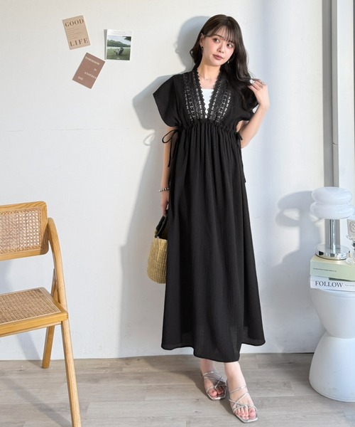 「mily bilet」 半袖ワンピース X-LARGE オフホワイト レディース_画像7