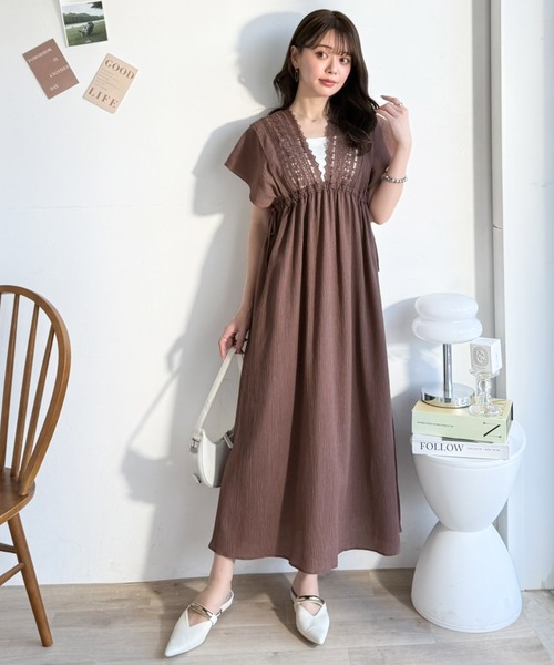 「mily bilet」 半袖ワンピース X-LARGE オフホワイト レディース_画像9