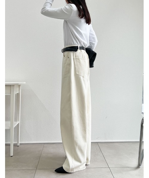 「Re:EDIT」 デニムパンツ MEDIUM ブラウン レディース_画像5