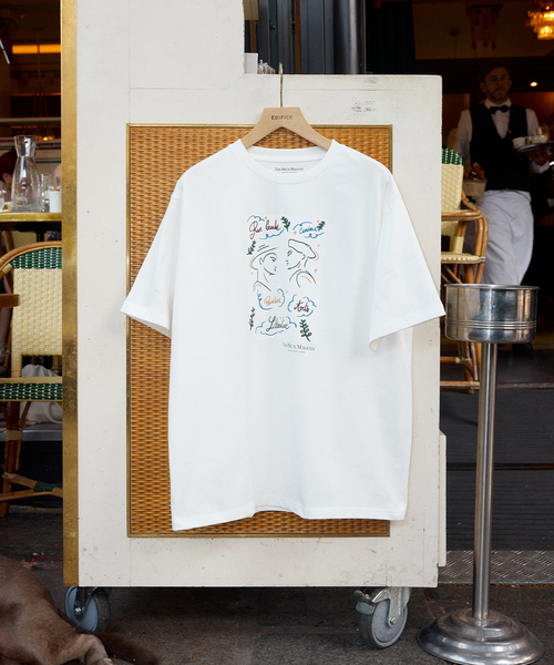EDIFICE（エディフィス） tシャツ LES DEUX MAGOTS (ドゥマゴ) アートT