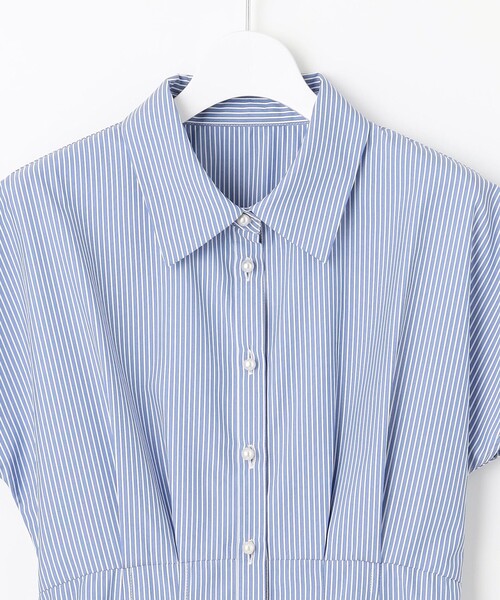 「Feroux」 シャツワンピース SMALL ブルー レディース_画像6