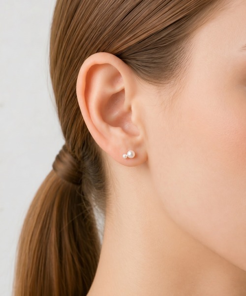 パール ピアス K10 ツインパールピアス レディース メンズ : ZOZOTOWN