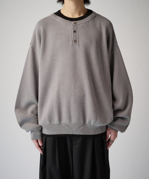 セーター ニット レイヤードヘンリーネックニット メンズ | Lui's | 11