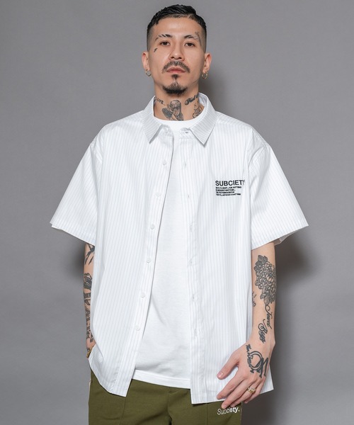 「Subciety」 半袖シャツ LARGE ブラック メンズ_画像3