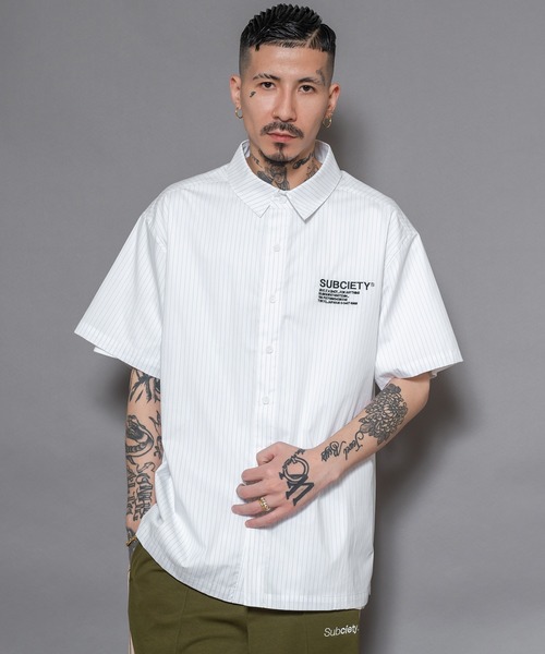 「Subciety」 半袖シャツ LARGE ブラック メンズ_画像4