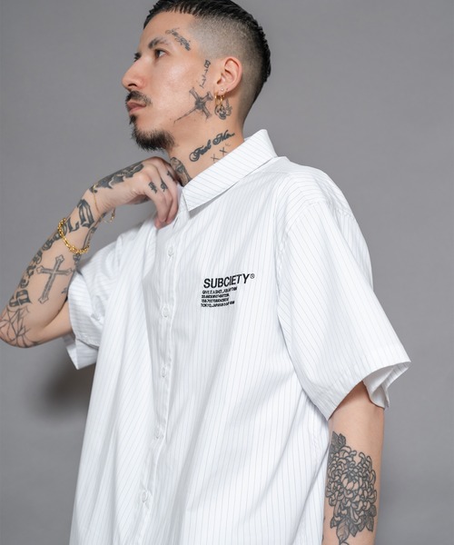 「Subciety」 半袖シャツ LARGE ブラック メンズ_画像5